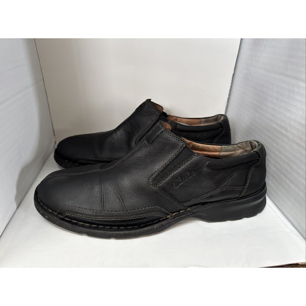 Clarks Collection Black Pebble Leather Comfort Loafer Men's Size 13 M 78537